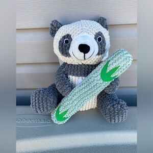 PatchWork Pet Reed The Panda Stuffed animal grey